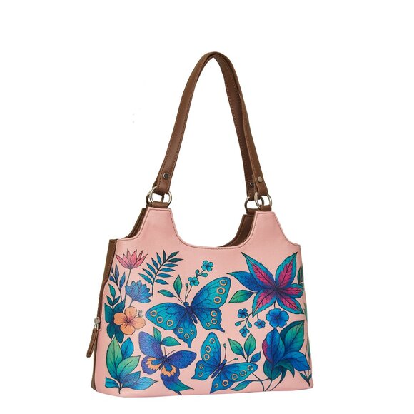 Genuine Leather Printed Shoulder Tote Bag for Women–Top Handle Handbag Daily Use - Picture 6 of 9